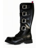 Nevermind 20-eyelet rangers in black leather with 4 buckles – underground style.