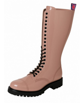 Rangers cuir verni rose poudré 20 trous – Nevermind, audace et style alternatif.