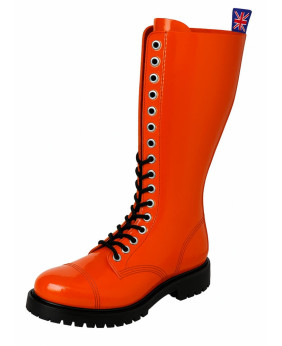 20-Loch-Rangers aus orangem Lackleder von Nevermind mit Frontschnürung.