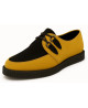 Creepers puntiagudas de Nevermind en nubuck amarillo y negro, suela de 3 cm