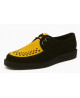 Creepers a punta in nabuk nero e giallo con intreccio nero di Nevermind