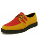 Creepers Nevermind à bout pointu, en nubuck corail et jaune, semelle gomme 3 cm