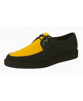 Creepers puntiagudas de Nevermind en nubuck negro y amarillo con suela dentada