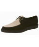 Creepers bicolore a punta in nabuk nero e beige