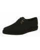 Pointed creepers in full black nubuck with simple 3 cm rubber sole.