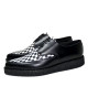 Nevermind checkered creepers in black smooth leather with black rubber sole.