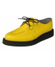 Yellow pointed-toe creeper shoe by Nevermind – handmade from genuine leather with a 3 cm thick sole.