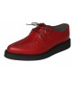Fuego red pointed-toe creeper shoe by Nevermind – handmade from genuine leather with a 3 cm thick sole.