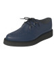 Nevermind Creeper in Dunkelblau mit Spitze – aus echtem Leder und dicker 3 cm-Sohle, handgefertigt.