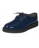 Creepers vernis navy à bout pointu – cuir brillant, semelle 3 cm, Nevermind.