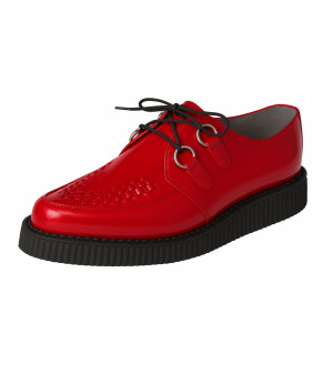 Creepers rouges en cuir verni à bout pointu – Nevermind, semelle 3 cm.