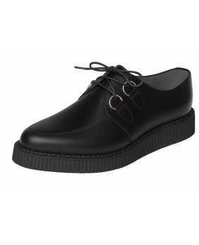 Creepers noires lisses sans tressage à bout pointu – Nevermind, semelle 3 cm.