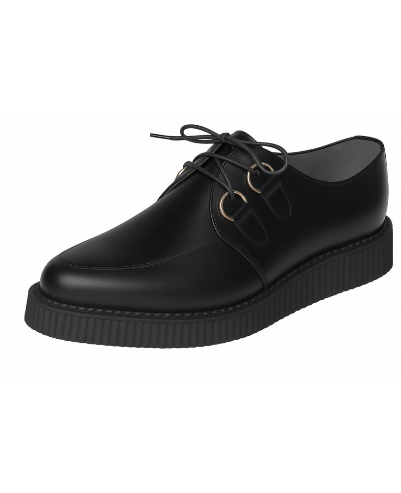 Creepers nere lisce senza intreccio a punta – Nevermind, suola 3 cm.