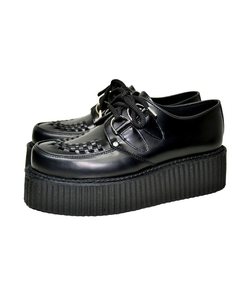 Creepers Nevermind double semelle 5 cm cuir noir