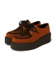 Creepers con doppia suola in suede muscat e nero con intreccio bicolore – Nevermind