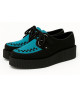 Nevermind Creepers model in black & turquoise with 5 cm double sole.