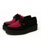 Nevermind Creepers in Schwarz & Himbeerrot, Wildlederoptik, Plateau 5 cm.