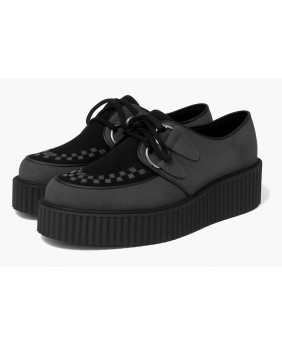 Creepers Nevermind anthracite & noir en suédine, semelle plateforme 5 cm.