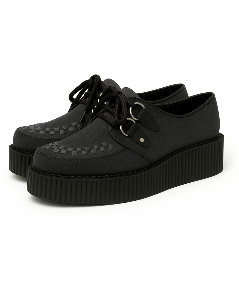 Creepers Nevermind in Schwarz & Anthrazit, Wildlederoptik, 5 cm Sohle.