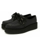 Nevermind Creepers in black & anthracite suedette with 5 cm platform sole.