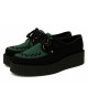 Creepers Nevermind noir & vert Gramma en suédine, semelle plateforme 5 cm.