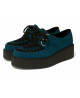 Nevermind Creepers in petrol and black suedette with black 5 cm platform sole.