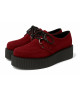 Unisex grenat suede creepers with black double platform sole – Nevermind Platform Original