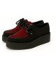 Creepers unisex in camoscio nero e granato con doppia suola – Nevermind