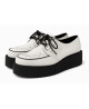 Unisex white suede creepers with black double sole – Nevermind