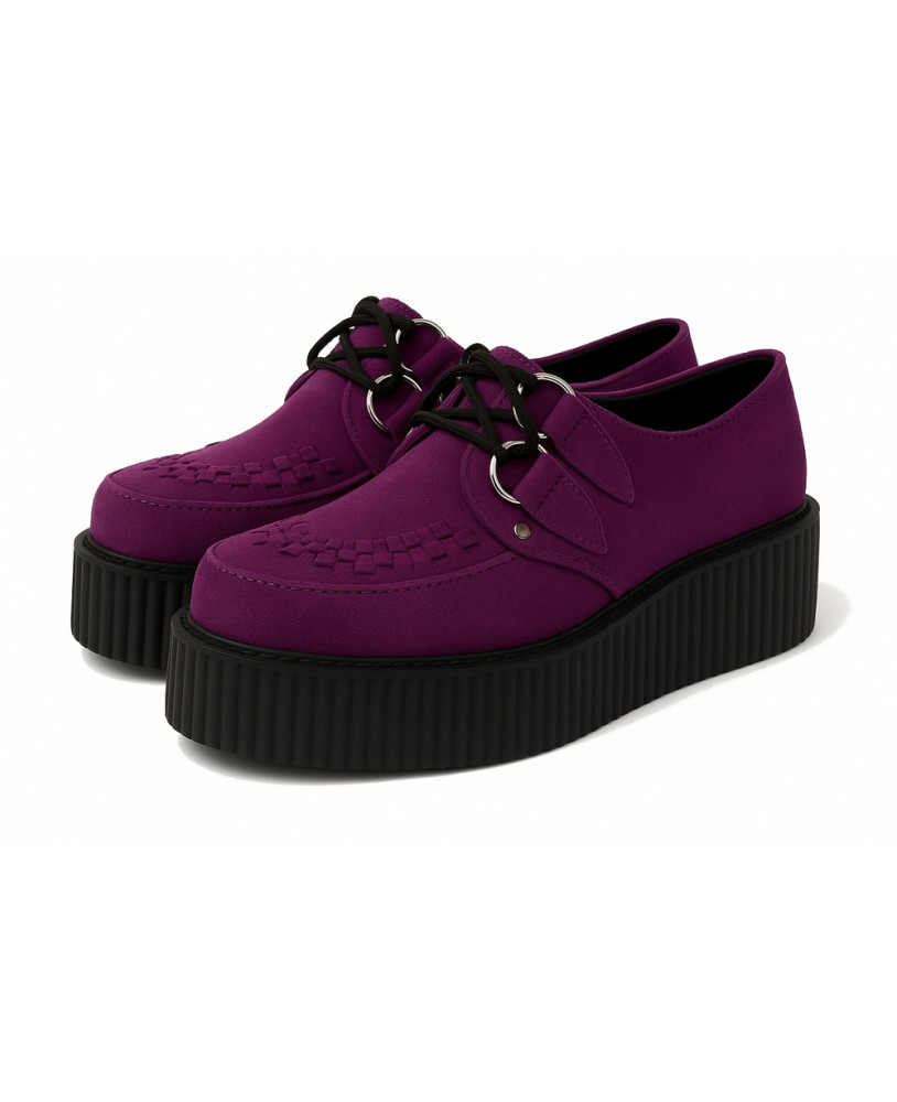 Unisex violet suede creepers with black double sole – Nevermind
