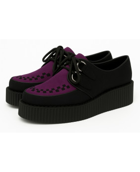 Unisex-Creepers aus schwarzem und violettem Wildleder mit Plateausohle – Nevermind