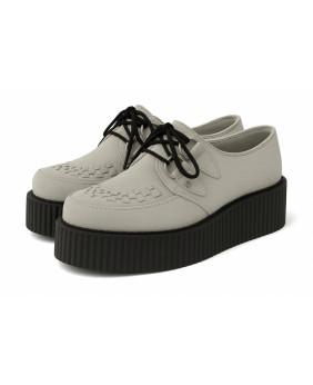 Unisex-Creepers aus hellgrauem Wildleder mit schwarzer Doppelsohle – Nevermind