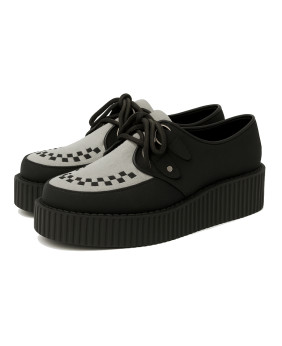 Unisex black and grey suede creepers with black double sole – Nevermind