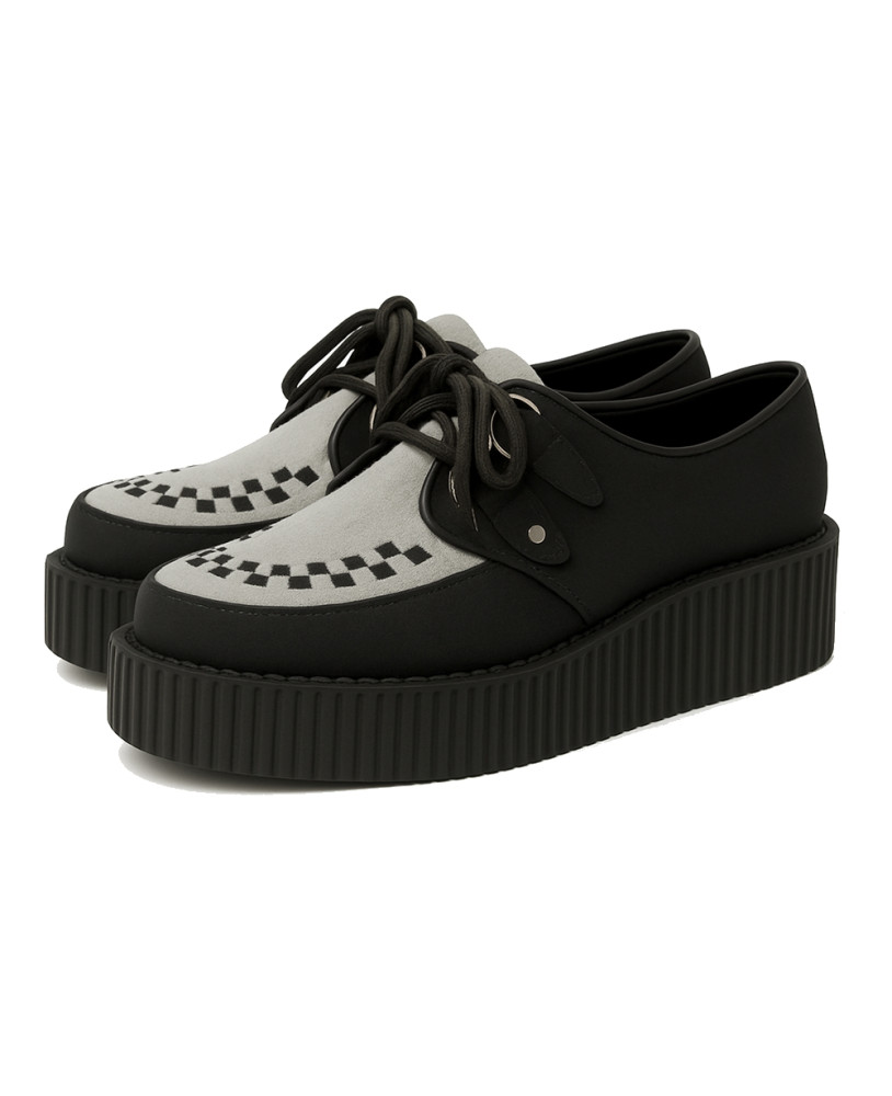 Creepers unisex en ante gris y negro con suela doble – Nevermind