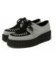 Creepers unisex in camoscio grigio e nero con doppia suola nera – Nevermind
