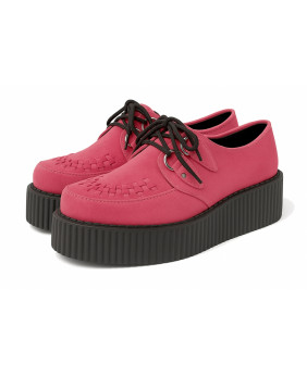 Creepers unisexes en suédine rose à semelle noire – Nevermind