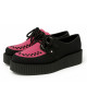 Creepers unisexes en suédine rose & noire à semelle double – Nevermind