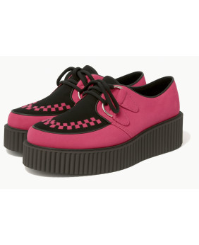 Creepers unisexes rose & noir – semelle plateforme noire – Nevermind