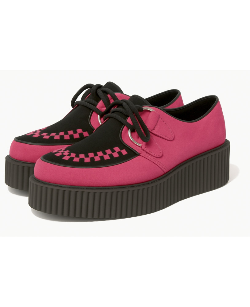 Creepers unisexes rose & noir – semelle plateforme noire – Nevermind