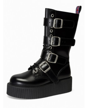 Bottines creepers à boucles en cuir noir – Nevermind