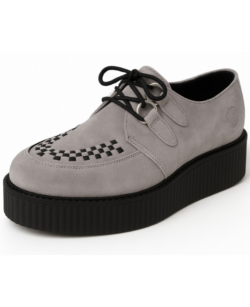 Creepers Nevermind double sole 5 cm grey suede