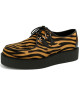 Creepers Nevermind cowhide tiger print & black leather – double sole.