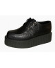 Creepers Nevermind piel grabada efecto serpiente negra – suela doble.