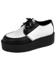 Creepers pelle traforata bianco e nero – suola doppia.