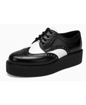 Black and white leather Creepers – brogue style – double sole – NEVERMIND.