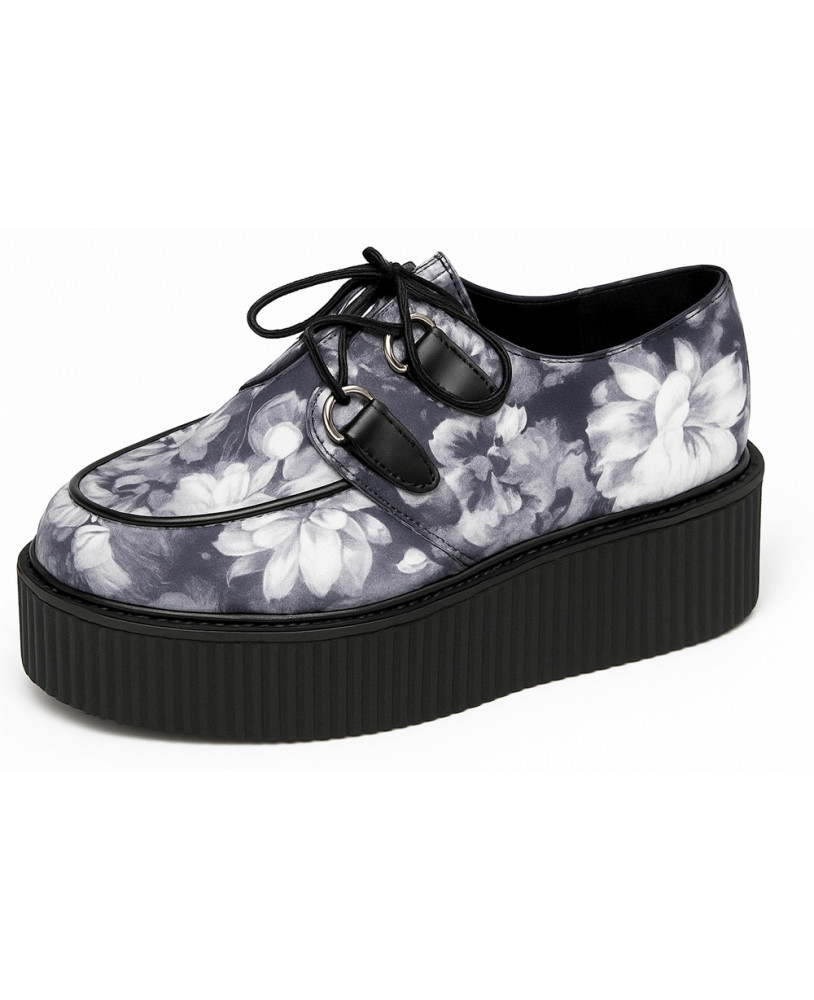 Floral print textile Creepers – double sole – NEVERMIND.