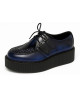 NEVERMIND Creepers in gradient midnight blue leather with black double sole.