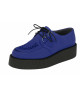 Creepers en cuir suédé bleu électrique – double semelle – NEVERMIND.