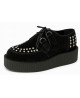NEVERMIND Creepers in black suede with silver metallic studs.