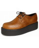 Nevermind double sole Creepers in caramel brown python-embossed leather, bold yet sophisticated design.